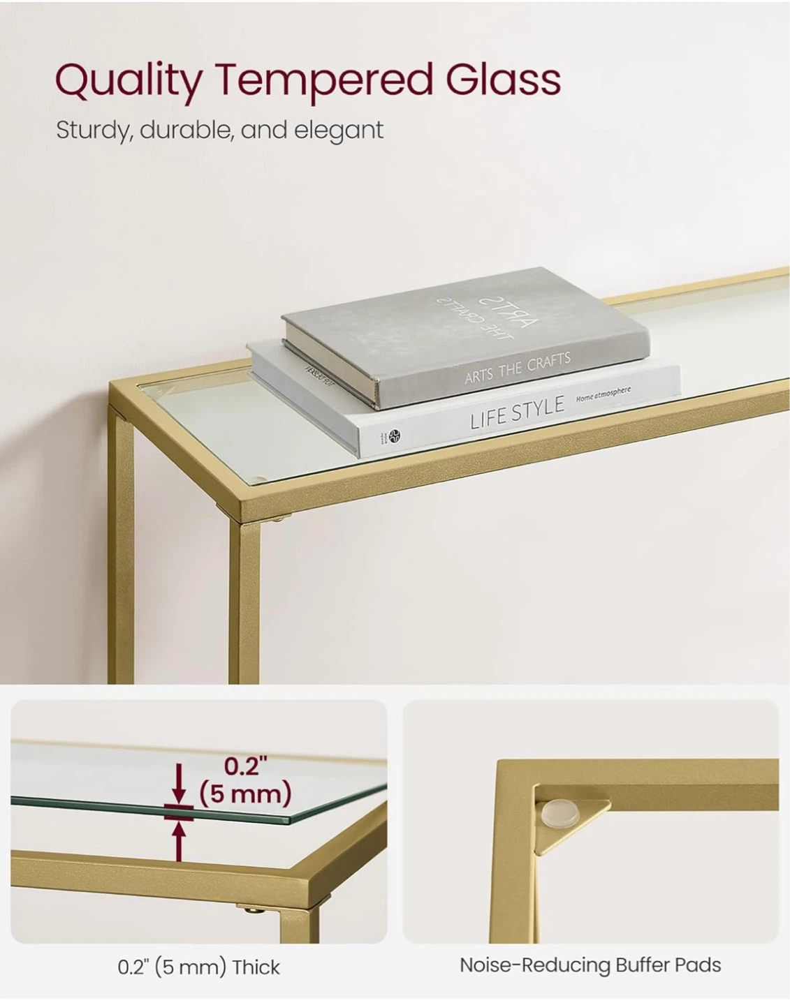 Brand new Console Table - Gold Metal and Glass - photo 4