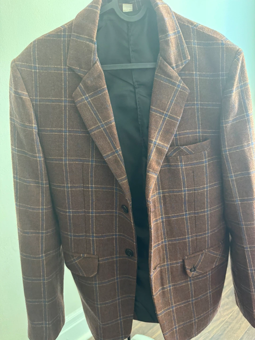 Calvin Klein Plaid Blazer - Brown - photo 2