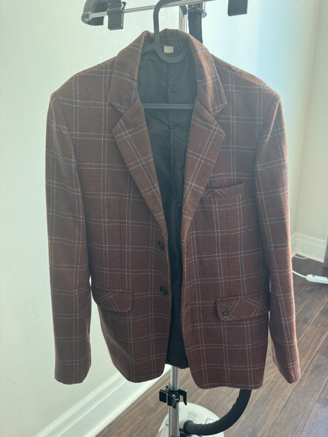 Calvin Klein Plaid Blazer - Brown