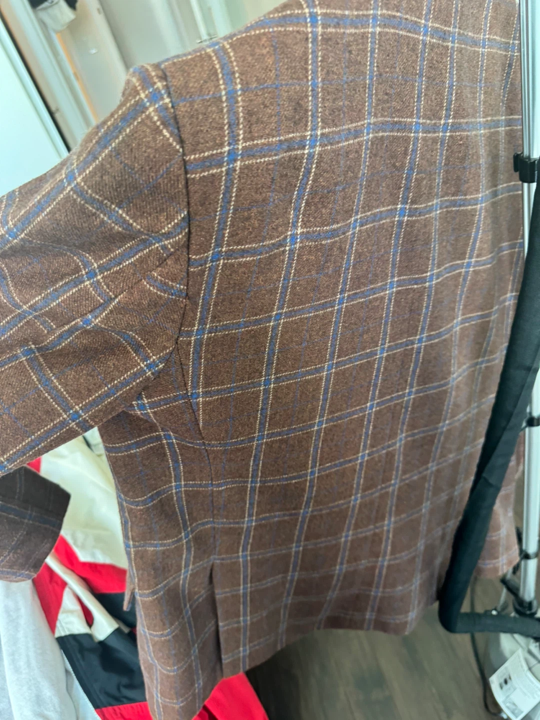 Calvin Klein Plaid Blazer - Brown - photo 4