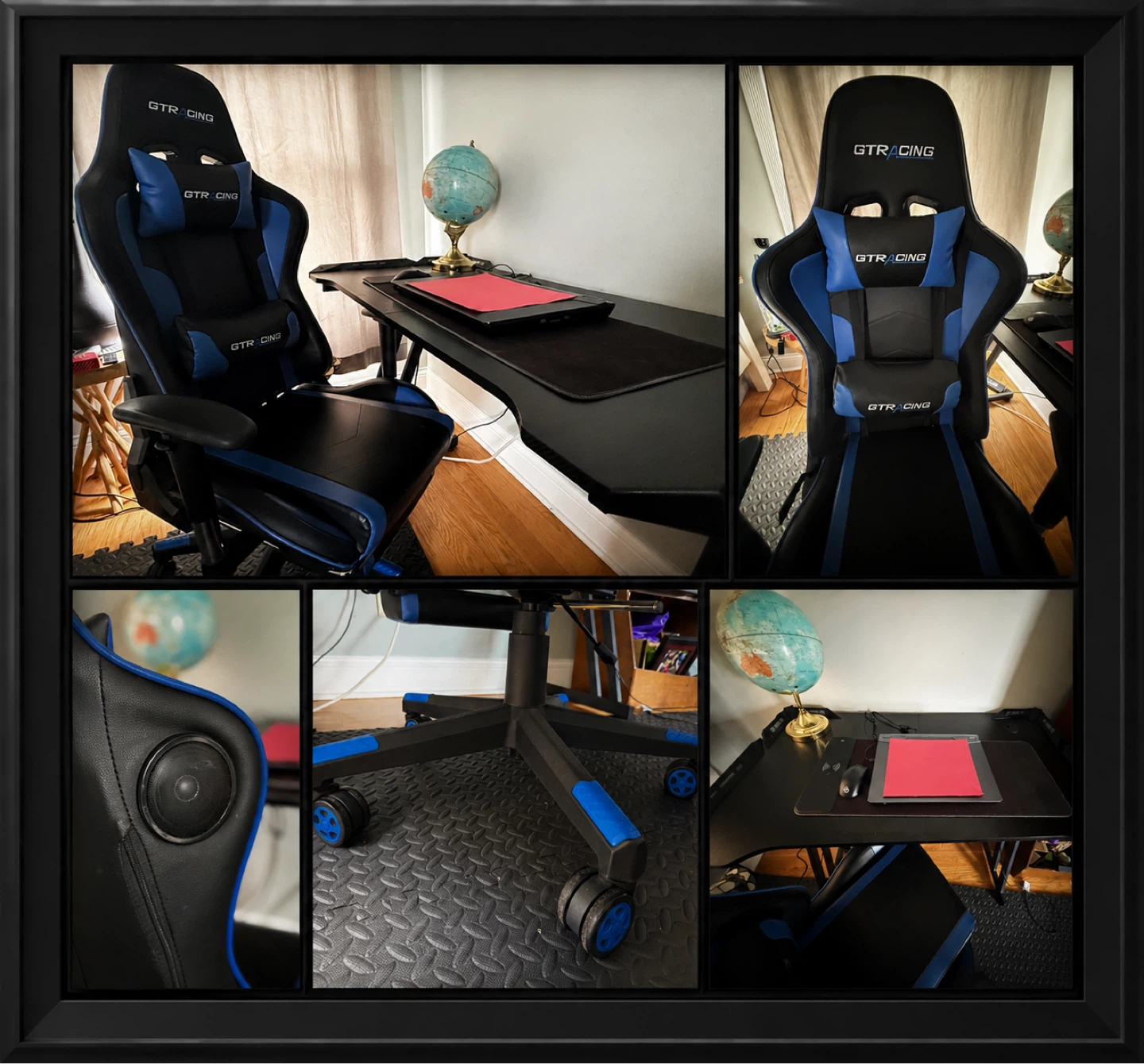 GTRacing Gaming Chair plus Table  - Black and Blue
