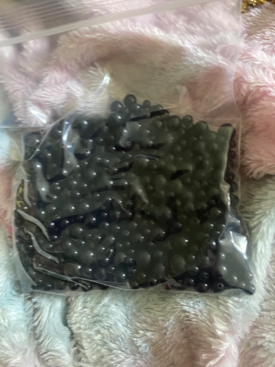 Bag of black beads