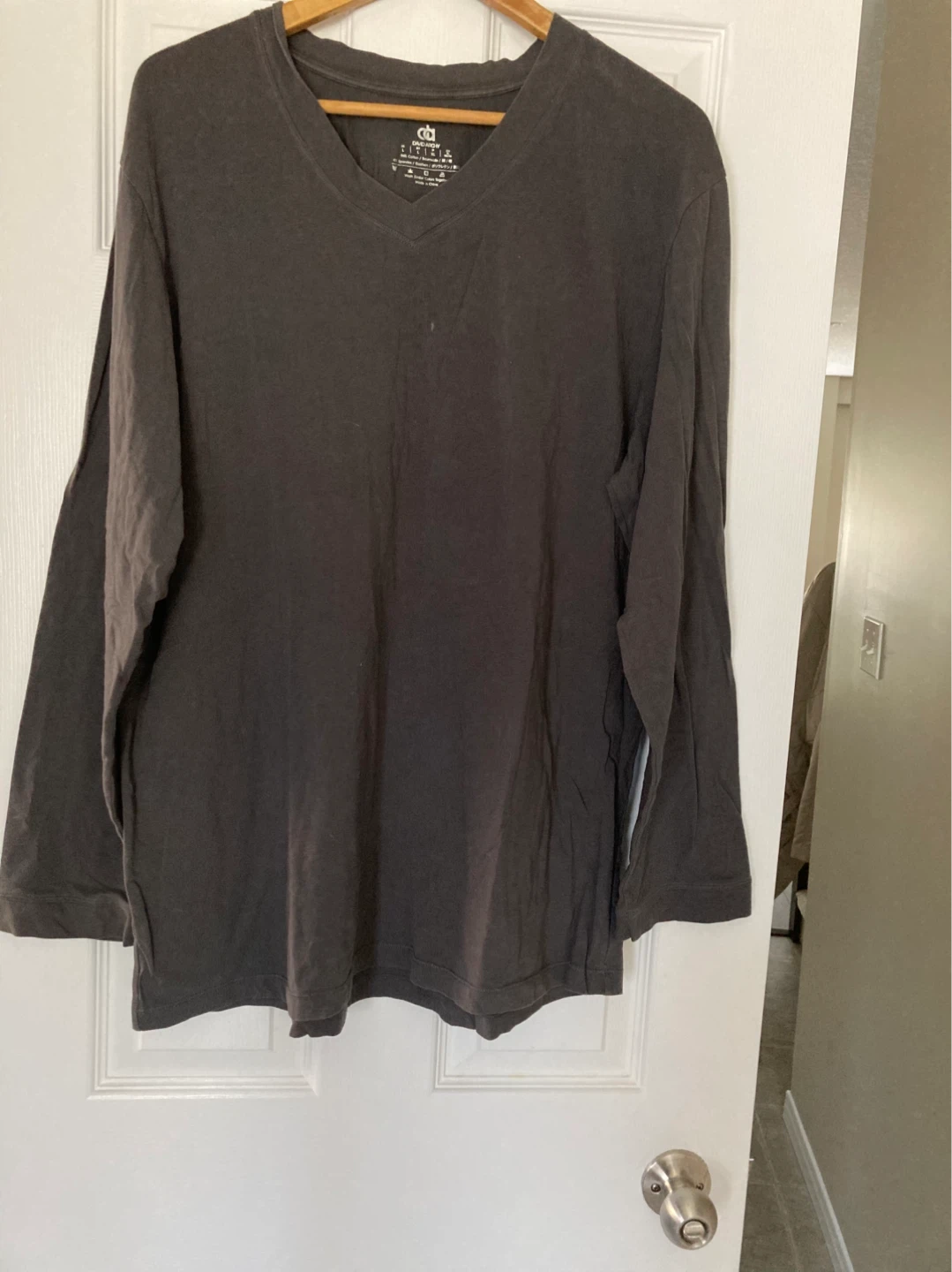 Collingwood Long Sleeve V-Neck Shirt - Grey - Medium