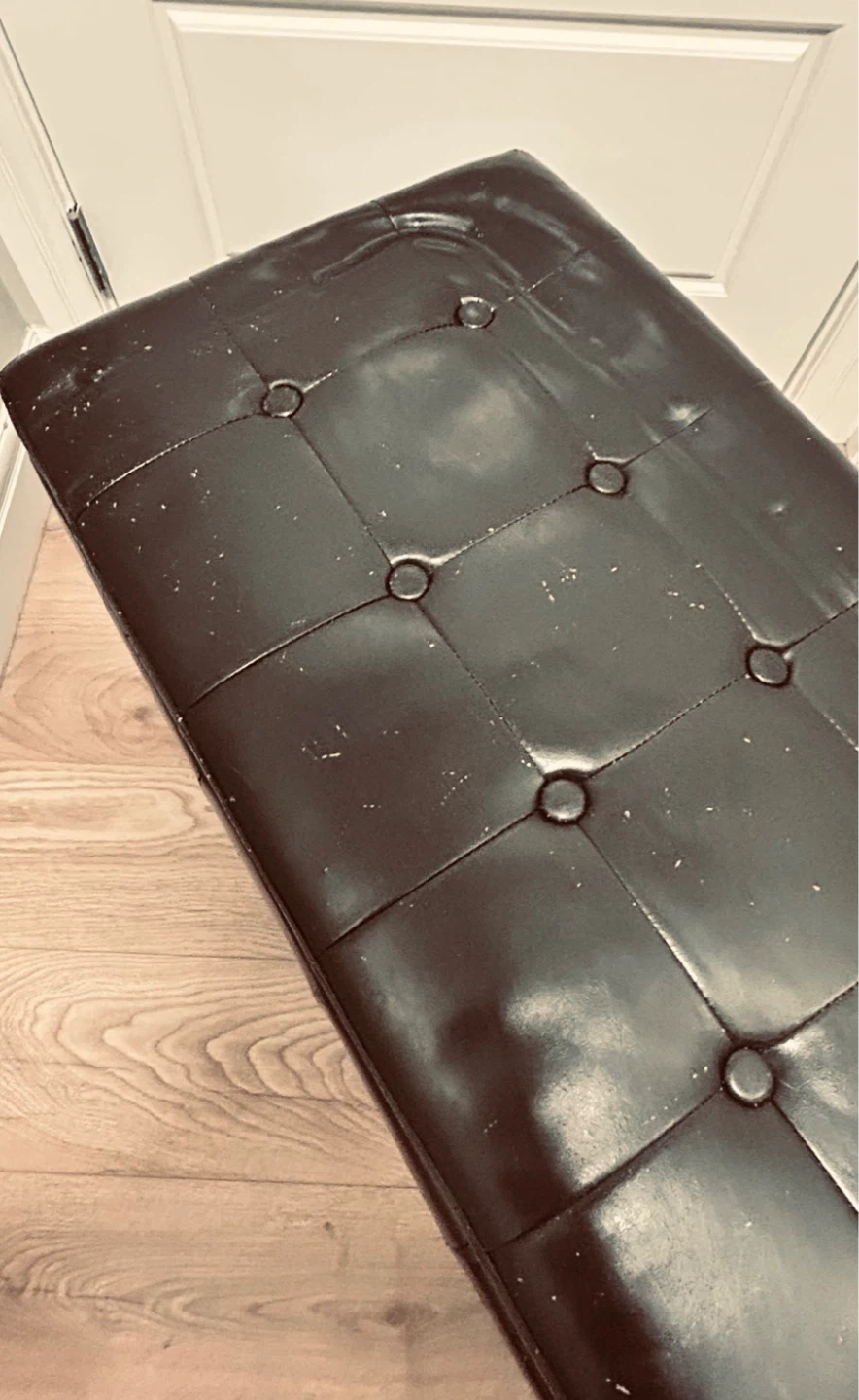 Storage Ottoman Bench / Faux Leather Chest – Restoration Project - photo 4
