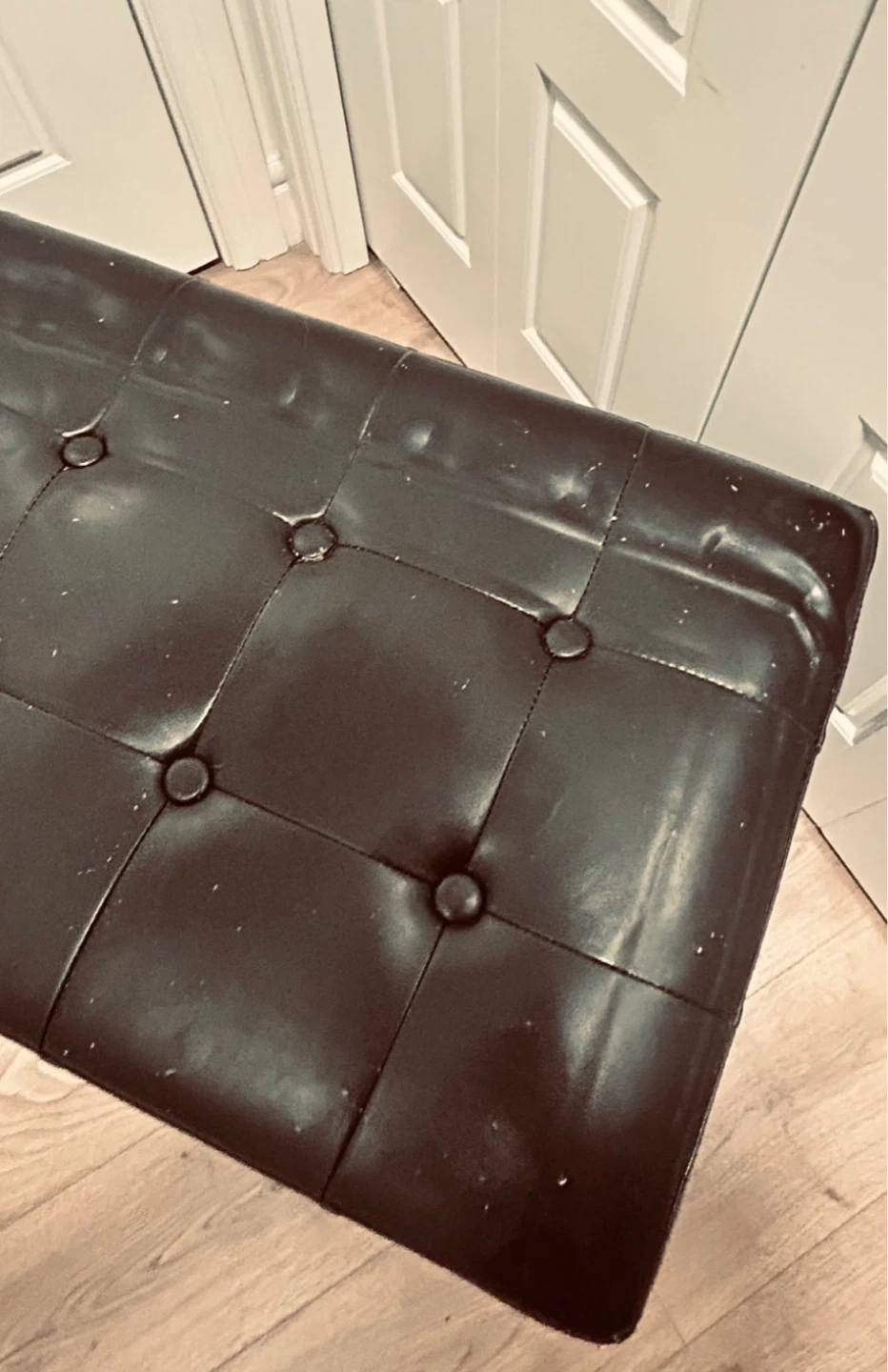 Storage Ottoman Bench / Faux Leather Chest – Restoration Project - photo 5