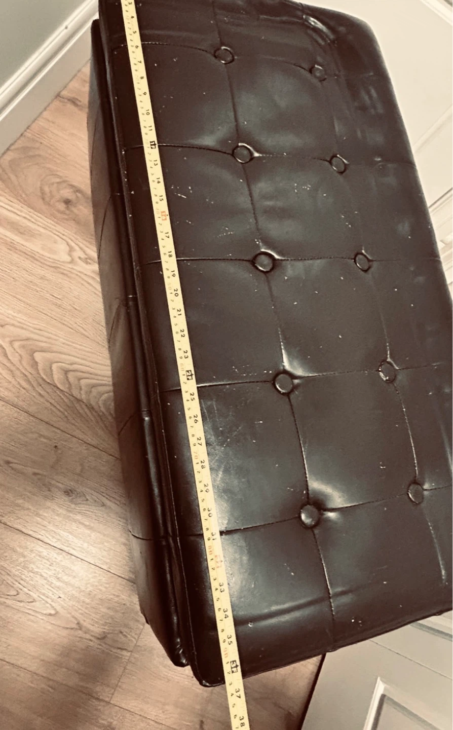 Storage Ottoman Bench / Faux Leather Chest – Restoration Project - photo 2