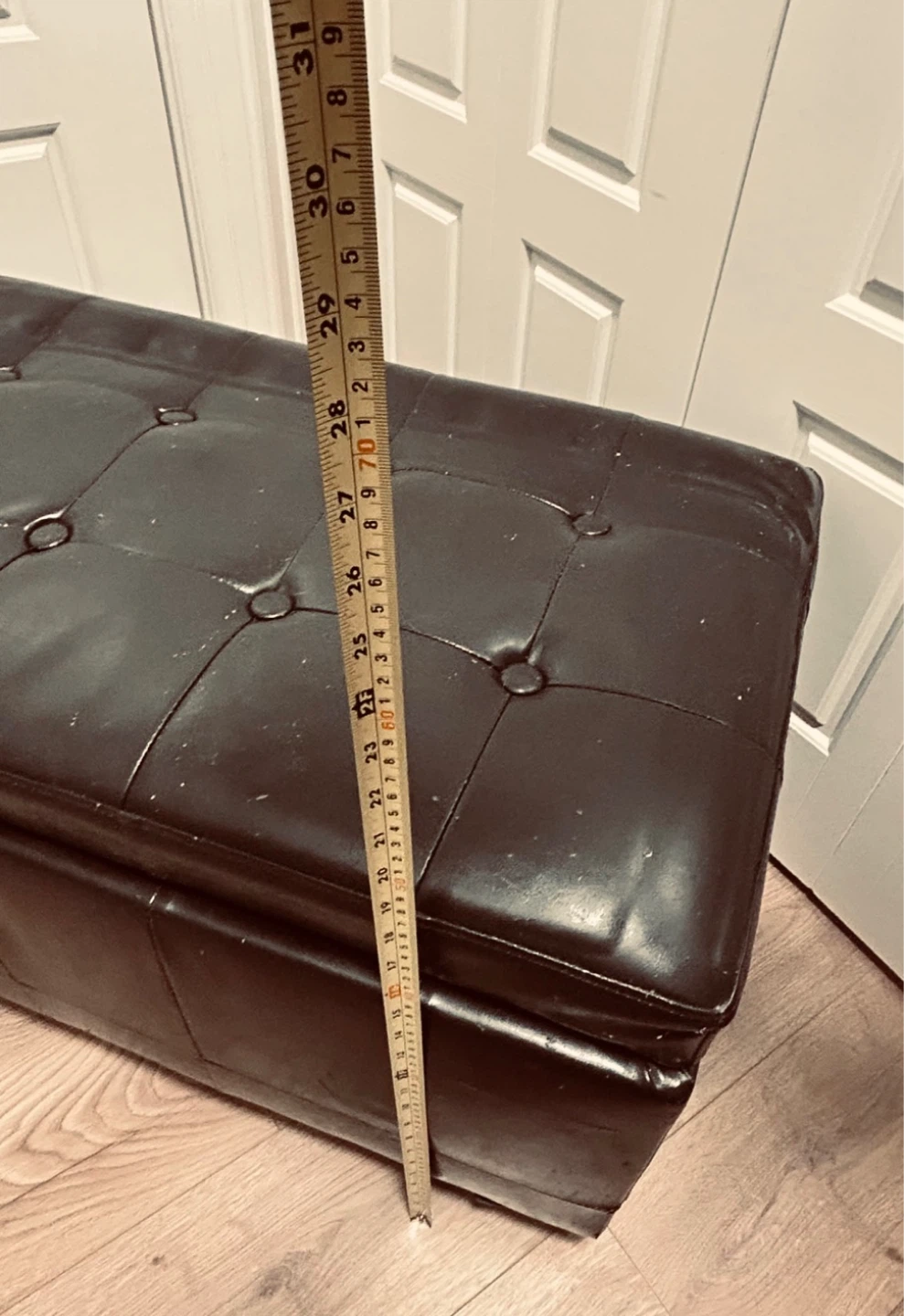 Storage Ottoman Bench / Faux Leather Chest – Restoration Project - photo 3