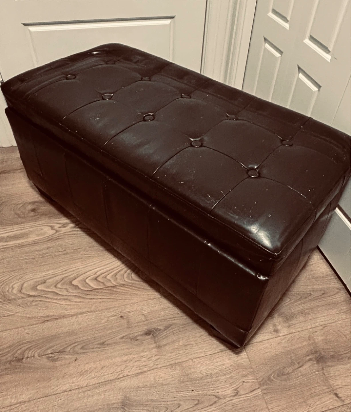Storage Ottoman Bench / Faux Leather Chest – Restoration Project