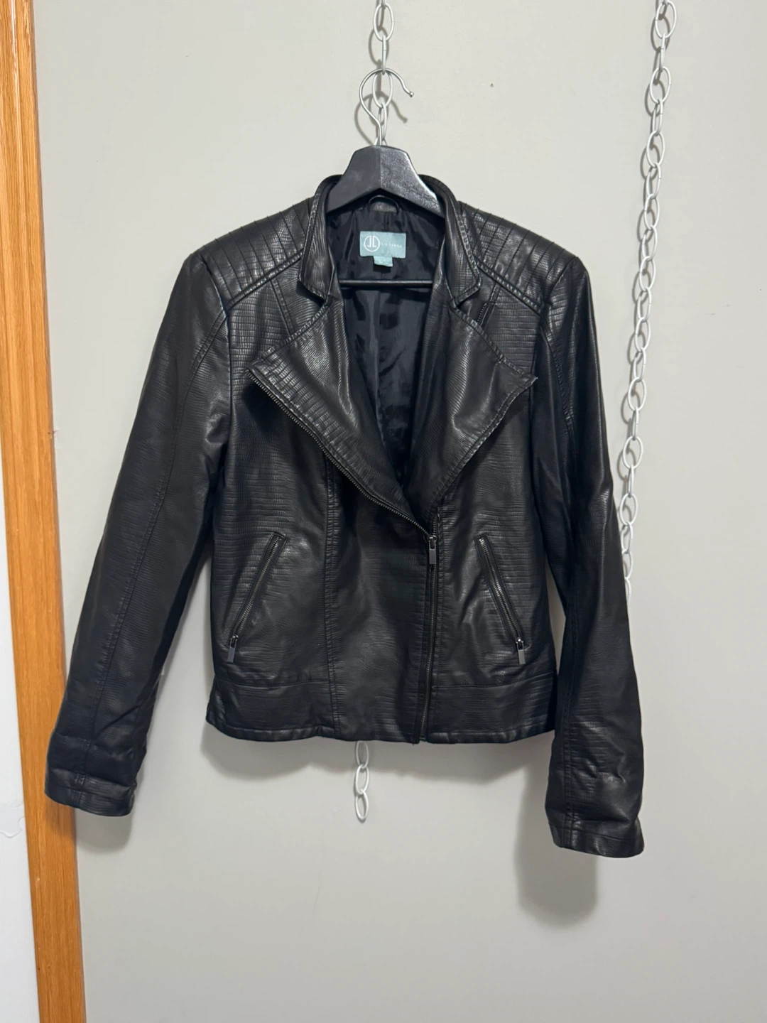 Liz Lange Black Faux Leather Moto Jacket