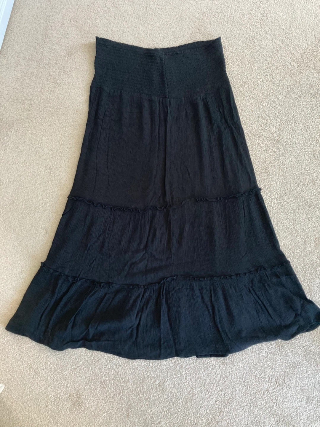 Black Tiered Maxi Skirt