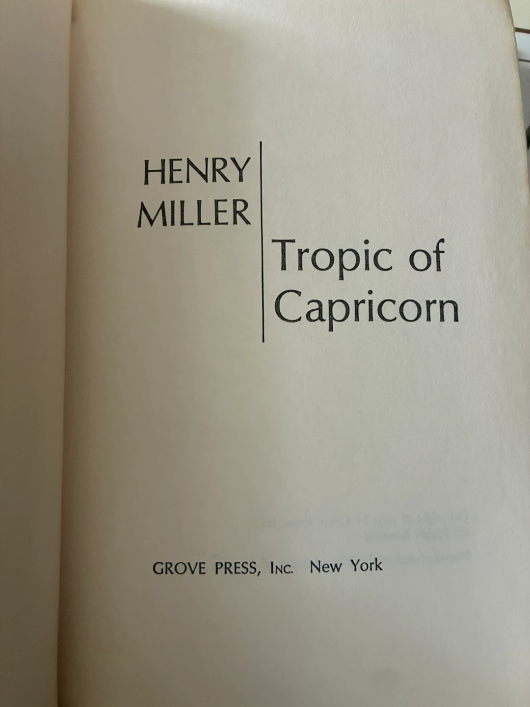 1961 HENRY MILLER TROPIC OF Capricorn first edition EROTICA book - photo 2