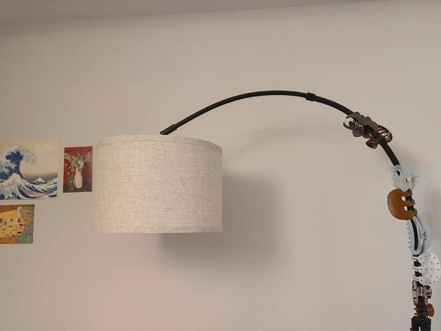 Arc Floor Lamp with Linen Shade - photo 2