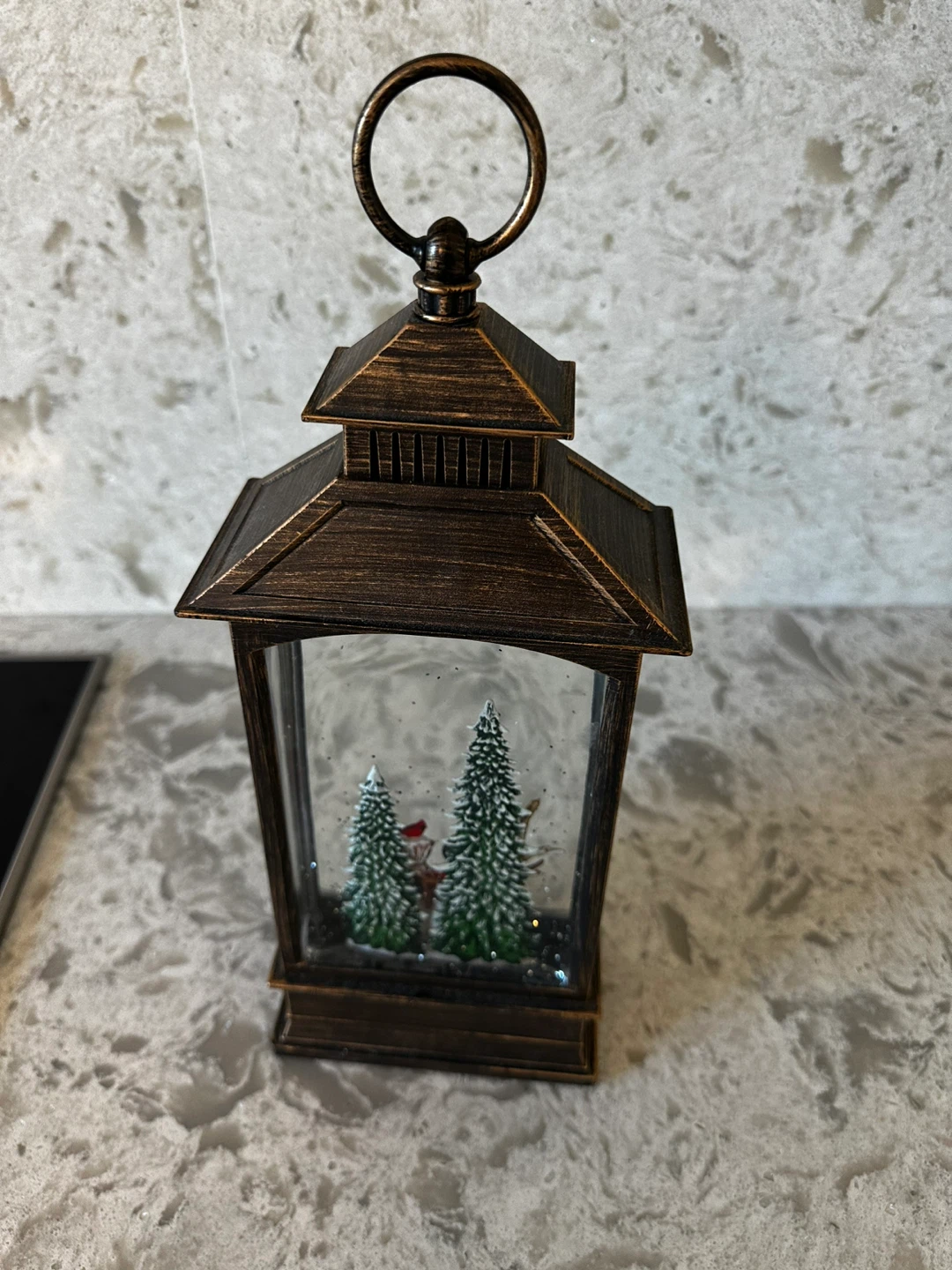 Christmas Snowman Lantern with Trees - photo 2