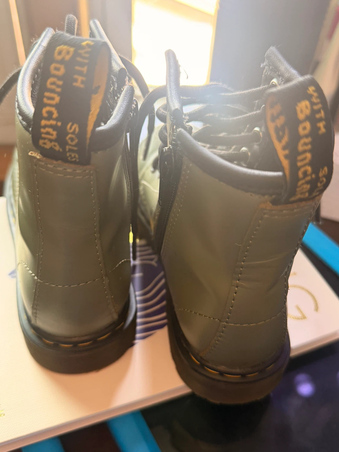 Dr. Martens Green Leather Lace-Up Boots - photo 3