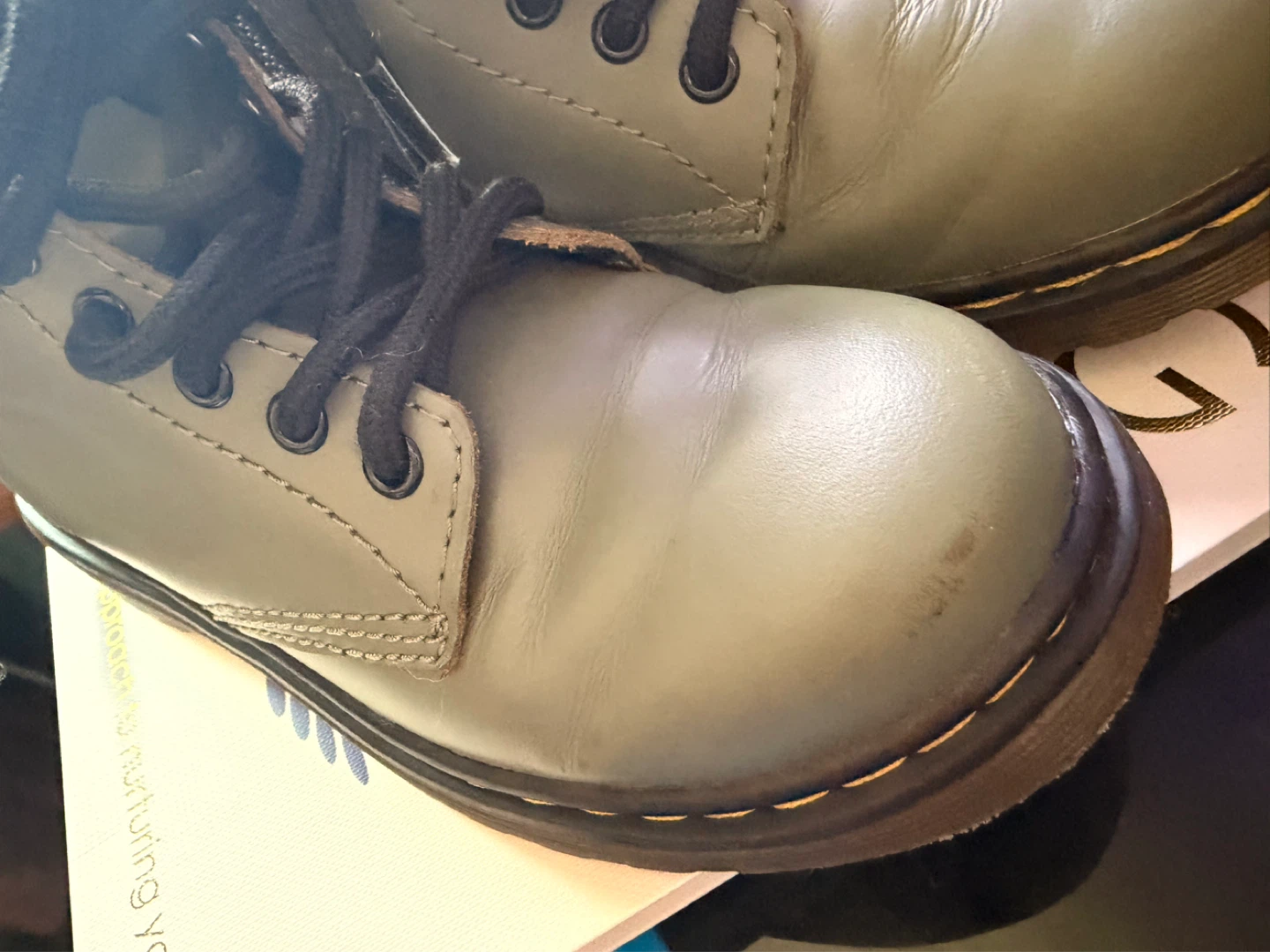 Dr. Martens Green Leather Lace-Up Boots - photo 2