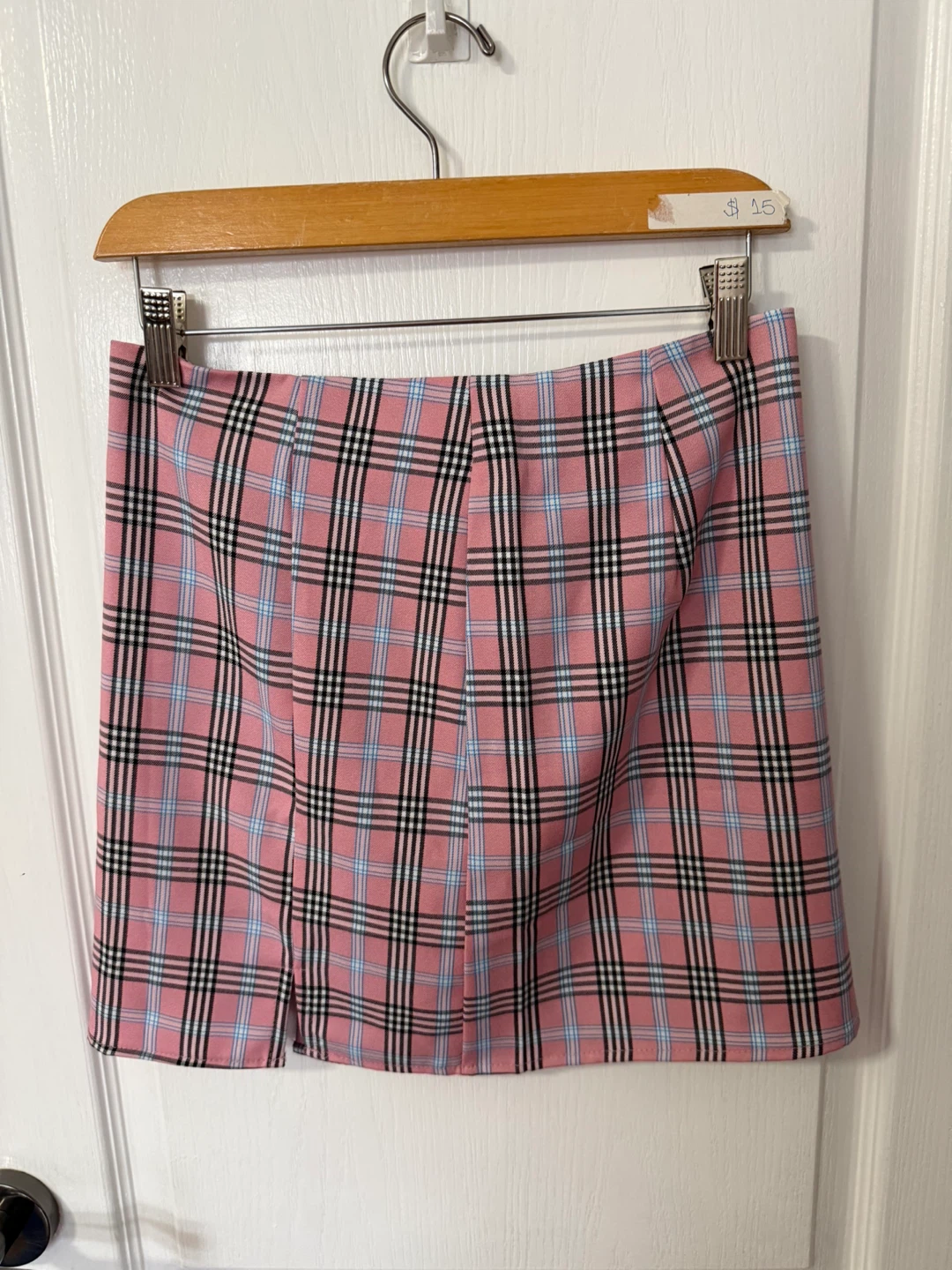 Pink Plaid Mini Skirt