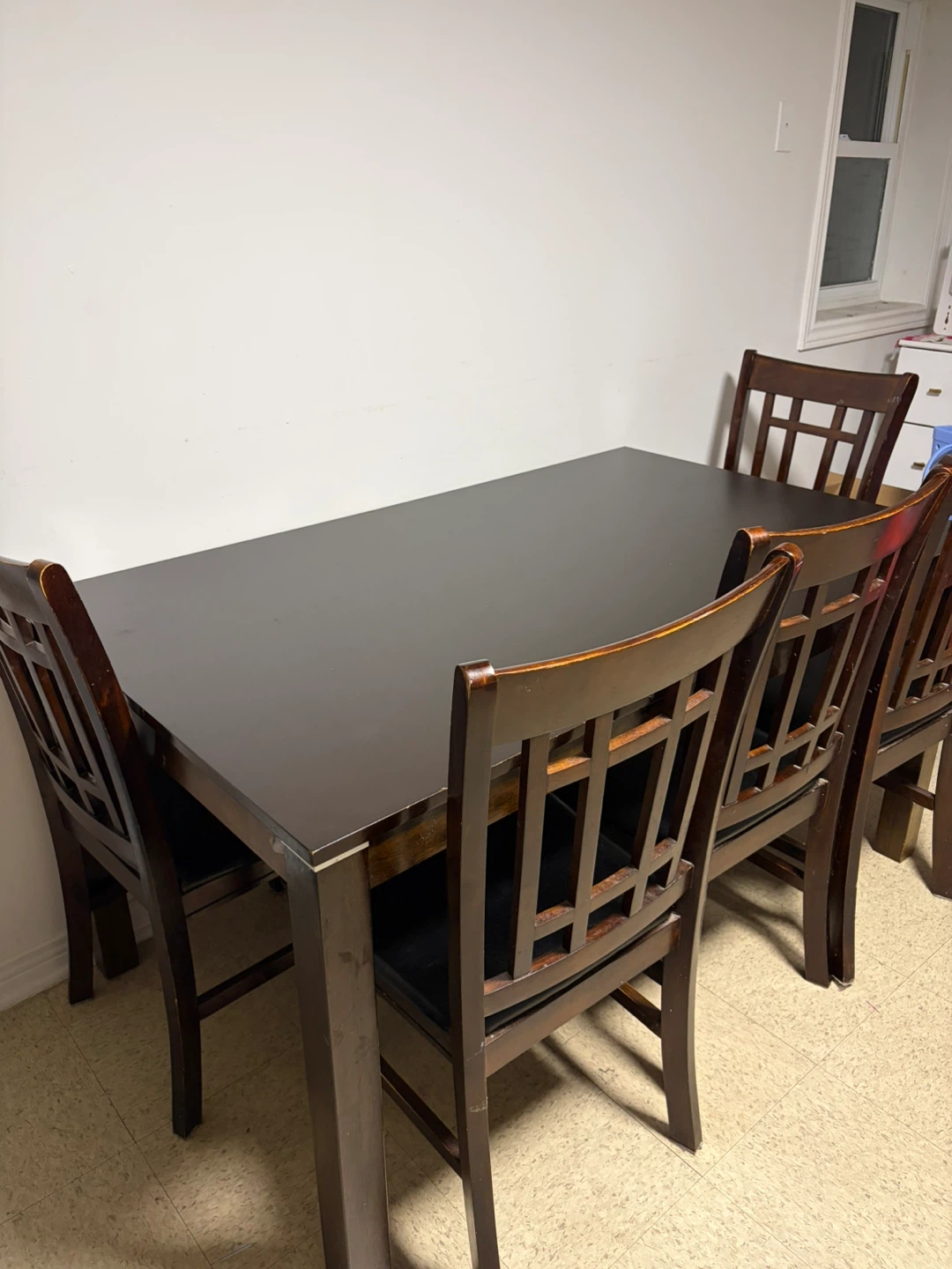 Dark Wood Dining Table with 4 Chairs - photo 4