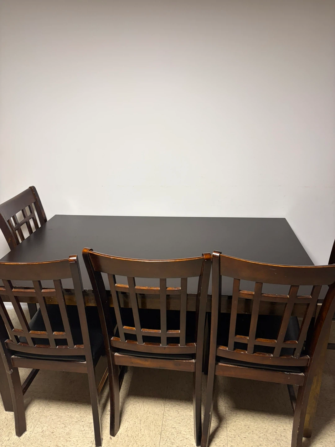 Dark Wood Dining Table with 4 Chairs