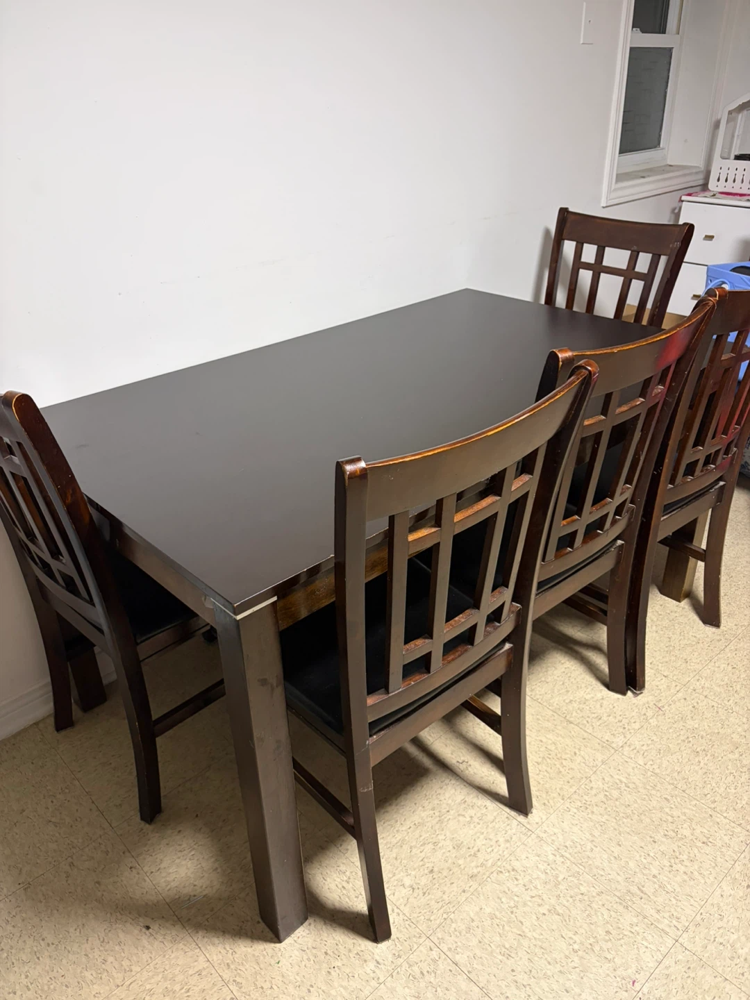 Dark Wood Dining Table with 4 Chairs - photo 3