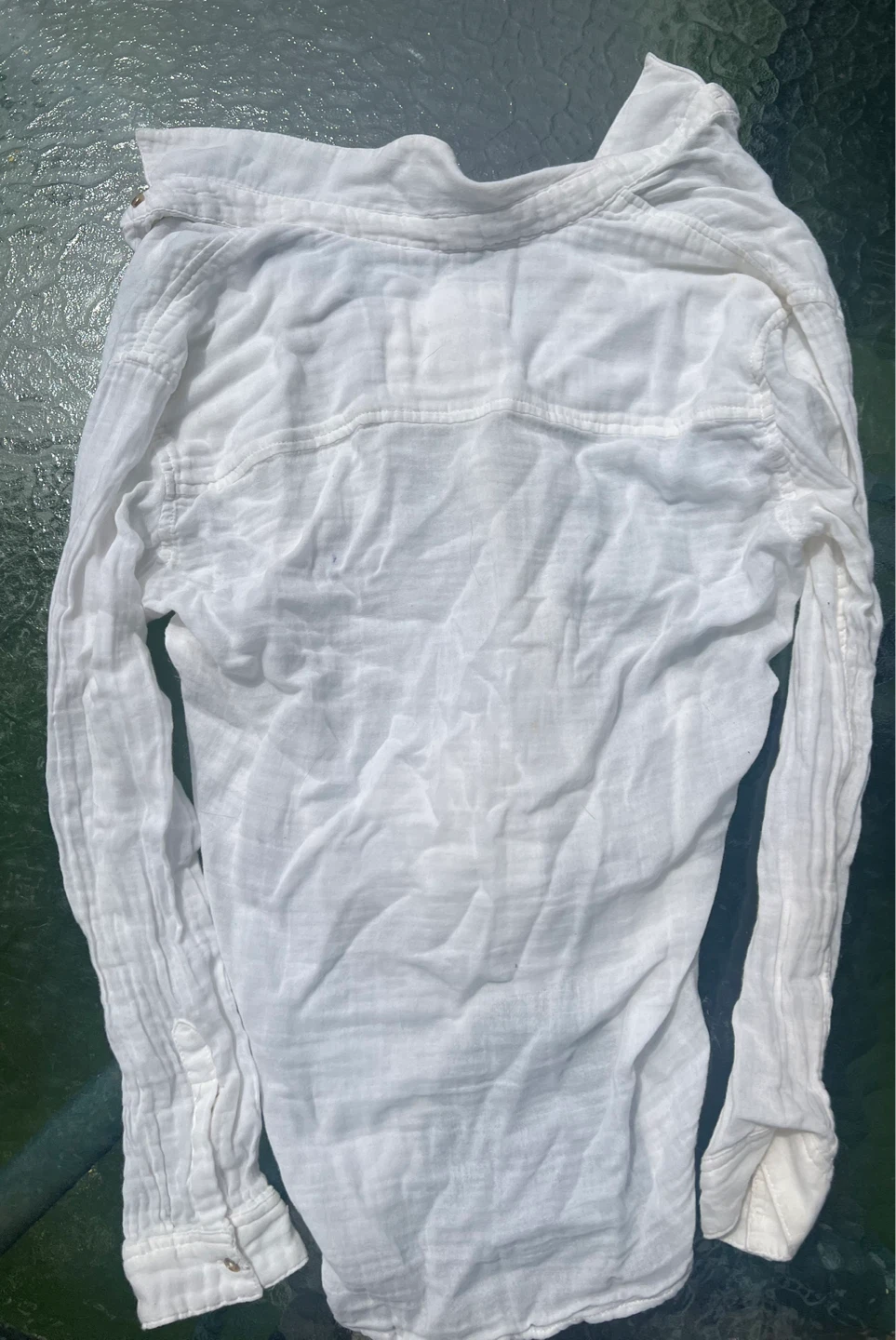 Garage White Vintage Summer Gauze Button-Down Lightweight Blouse - photo 2