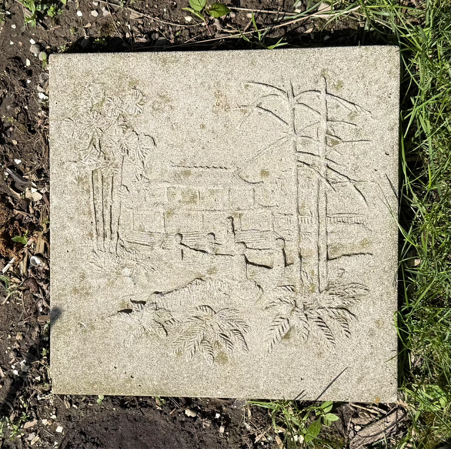 Thick Botanical Concrete Slab