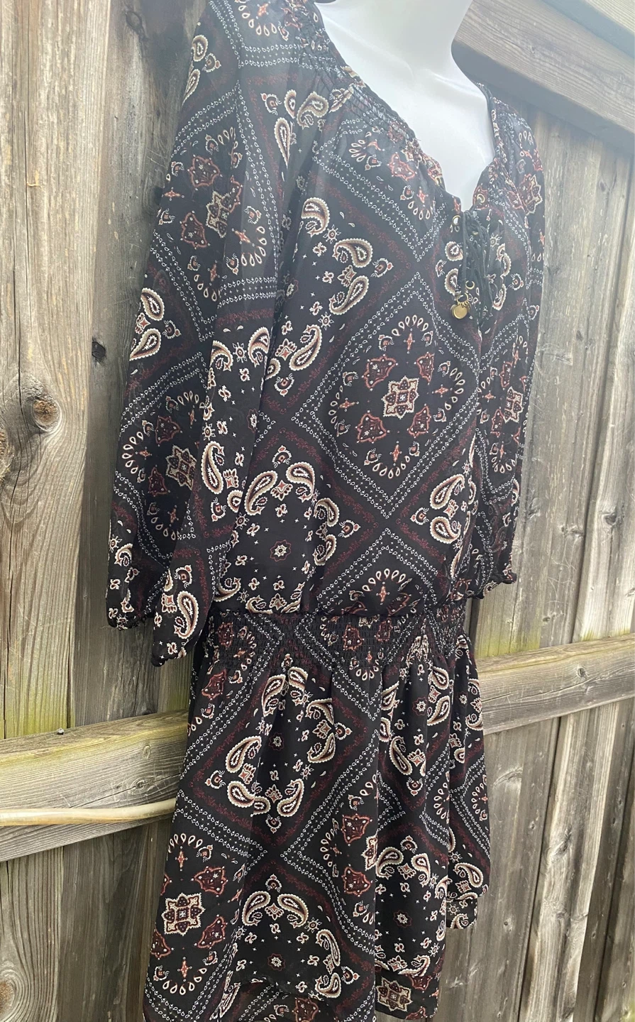 DYNAMITE Women's Black Paisley Print Dress, Size M - photo 2