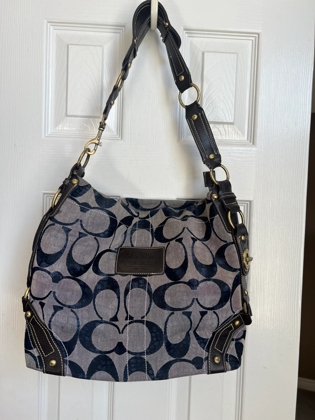 Coach Signature Monogram Shoulder Bag