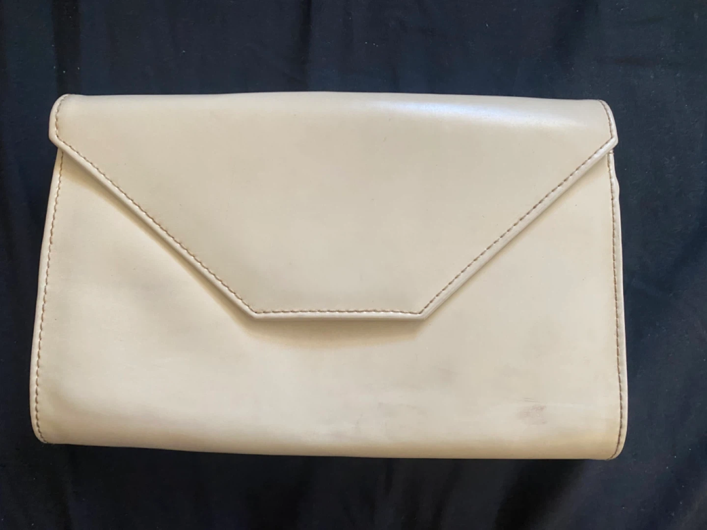 Cream Envelope Clutch Bag with Gold Chain - photo 5