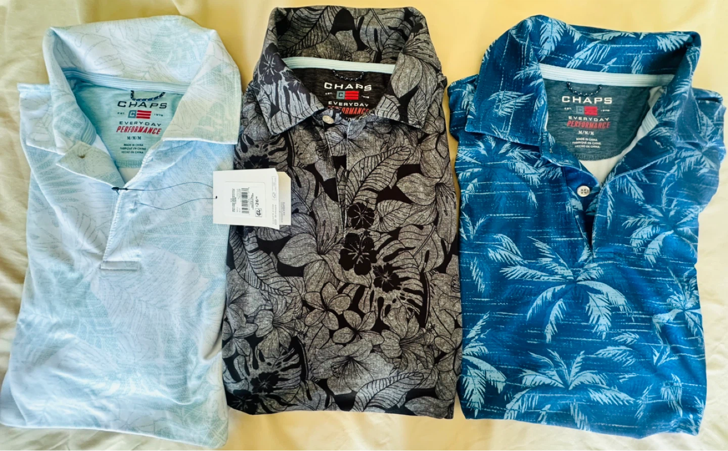 New CHAPS Everyday Performance Polo Shirts - Medium (3 Pack)
