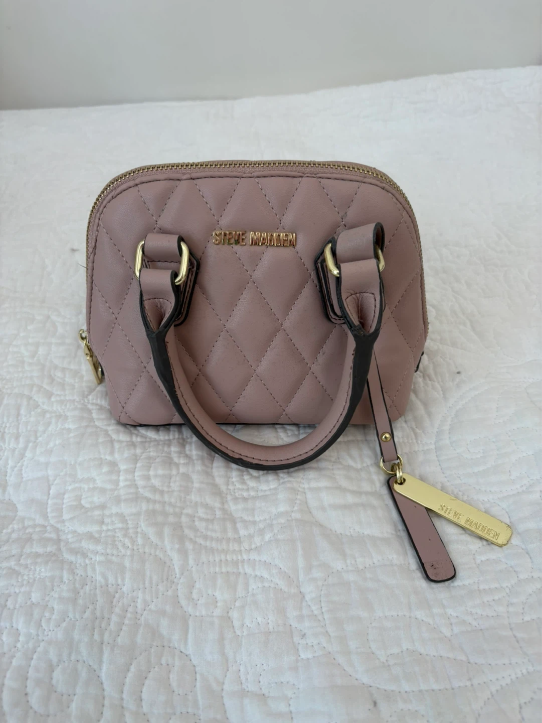 Steve Madden Quilted Mini Satchel Bag - Pink