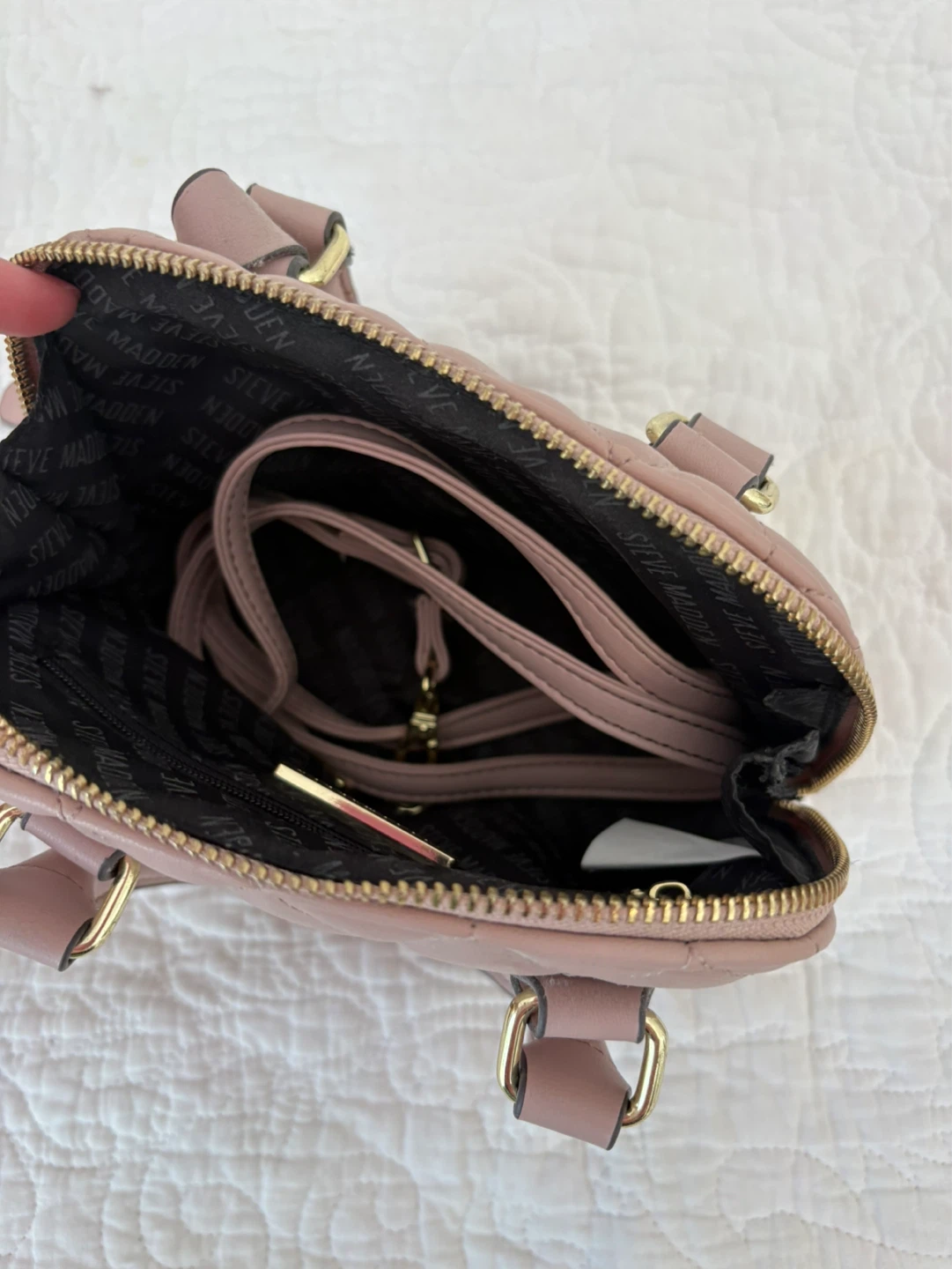 Steve Madden Quilted Mini Satchel Bag - Pink - photo 3