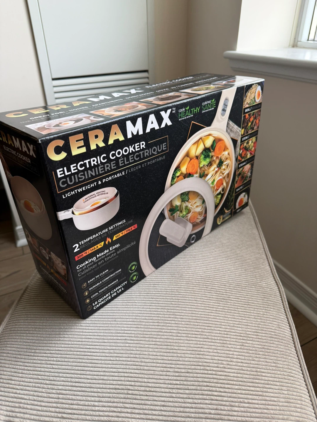 CERAMAX Electric Cooker 1.6 Quart Cream