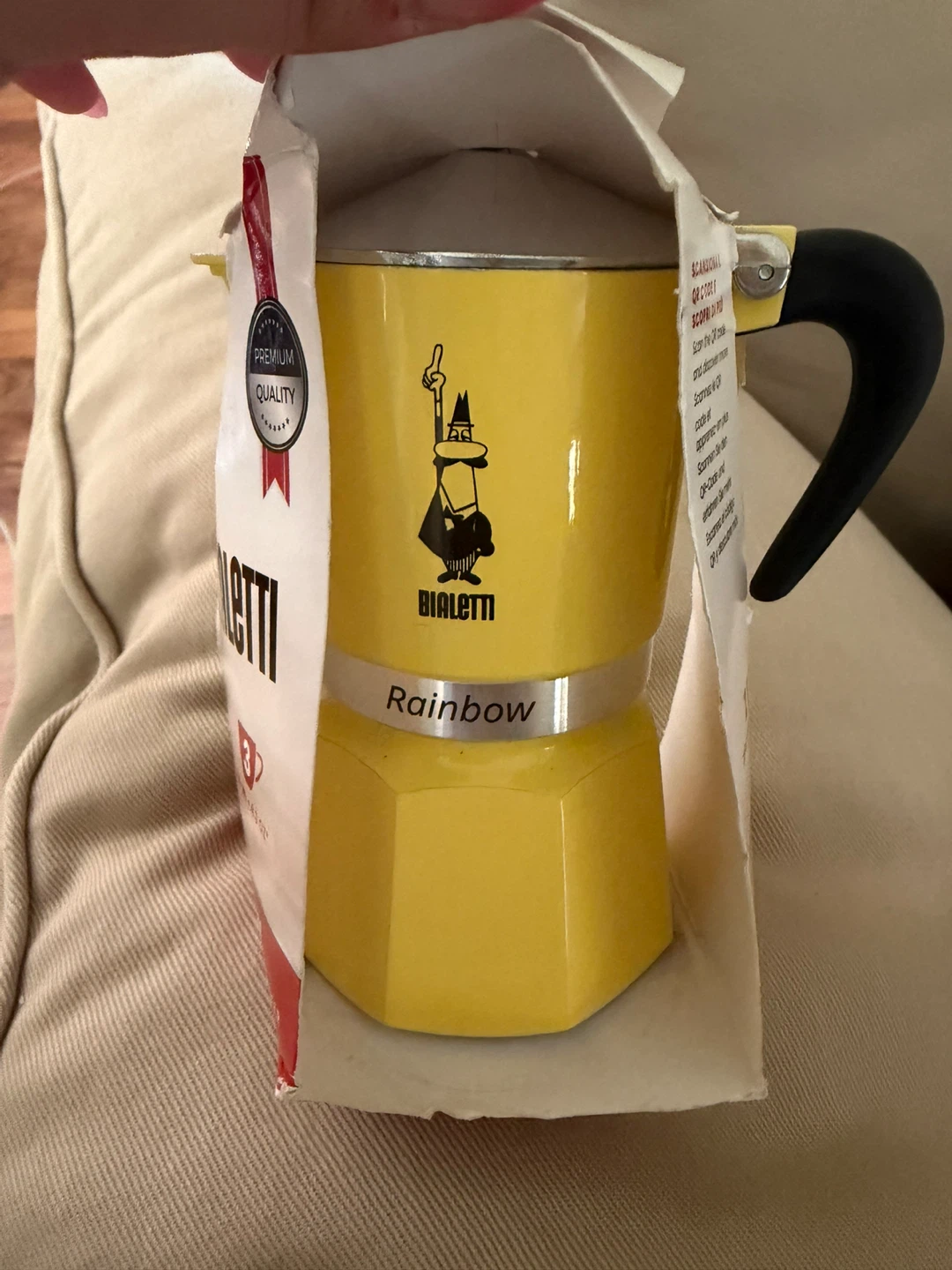 Bialetti Rainbow 3-Cup Stovetop Espresso Maker, Yellow - photo 2