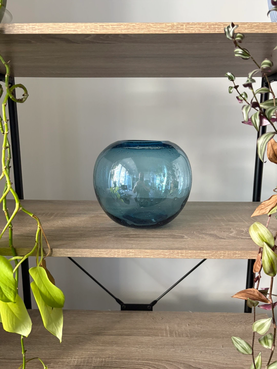 Blue Glass Bubble Vase