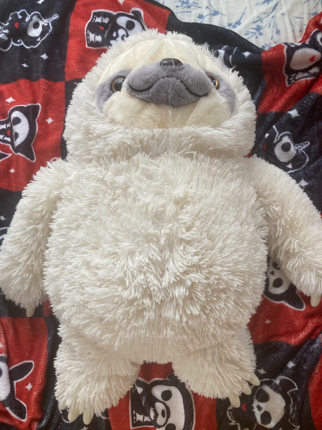 White Fluffy Sloth Plush Stuffed Animal