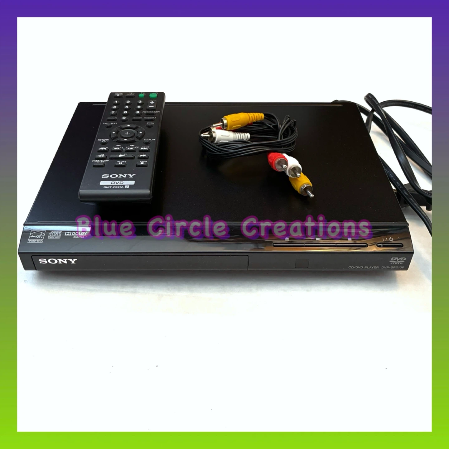 Sony DVP-SR210P CD DVD Player Black with Remote and RCA Cables