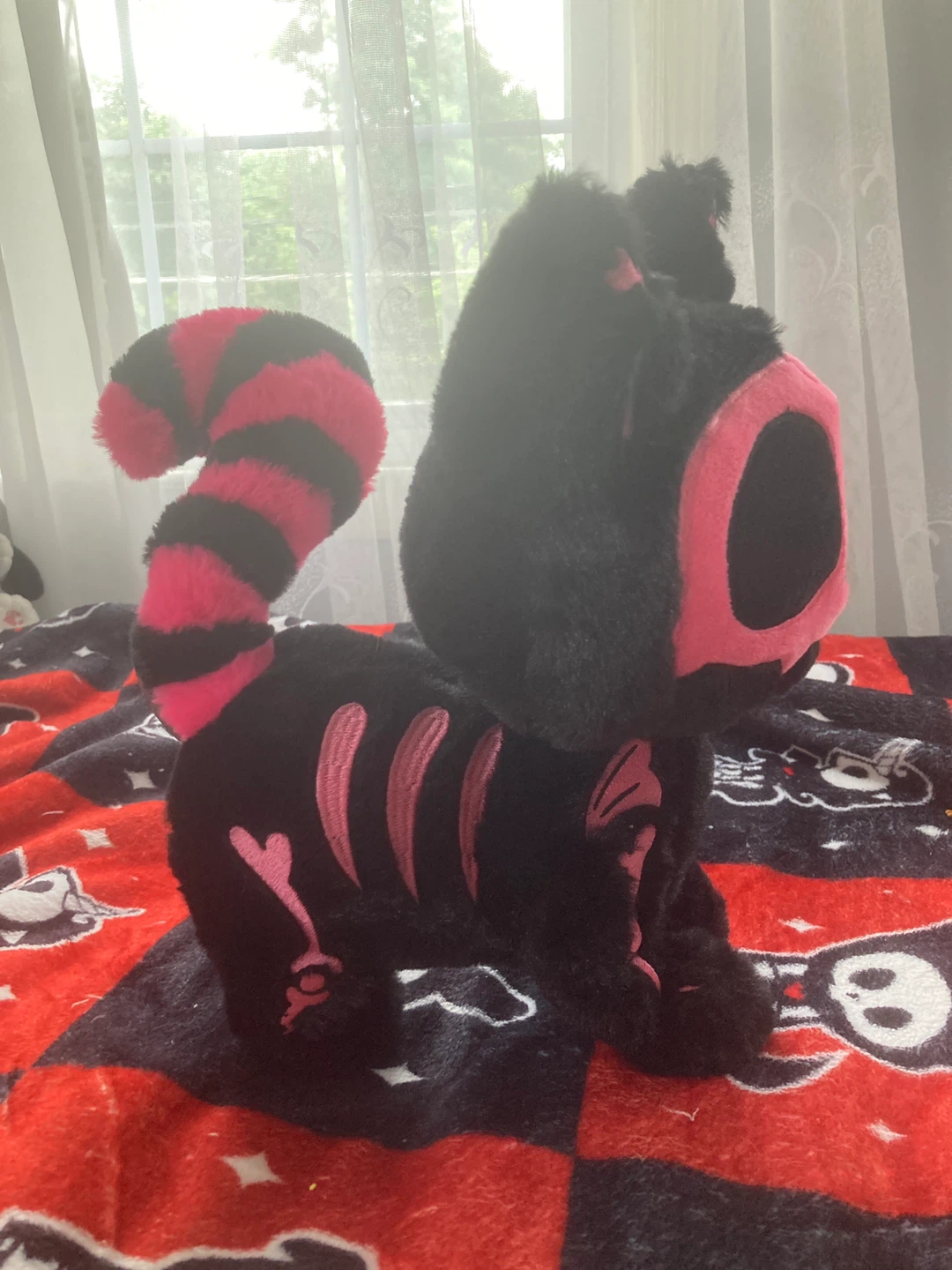 Black and Pink Skeleton Cat Plush - photo 2