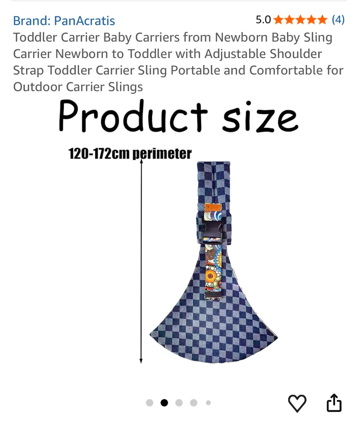 PanAcratis Toddler Baby Carrier Sling - Blue Checkered