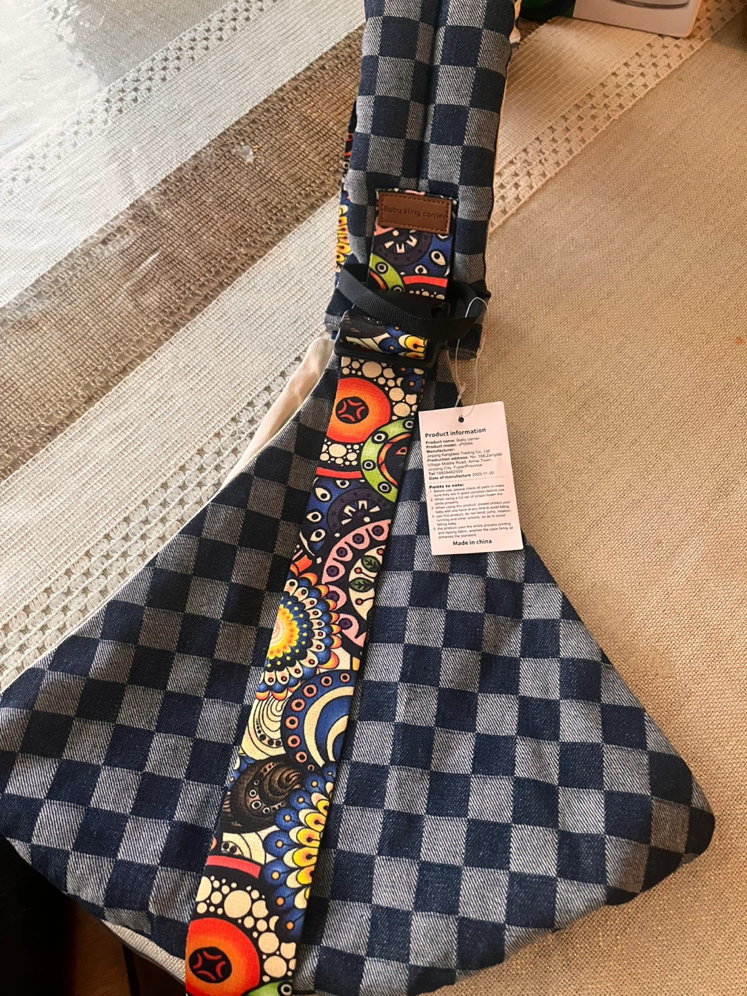 PanAcratis Toddler Baby Carrier Sling - Blue Checkered - photo 5
