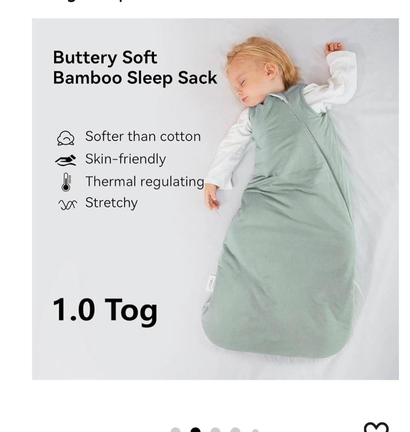 BubblePanda Bamboo Sleep Sack - Sage - L (12-18 Months) - photo 4