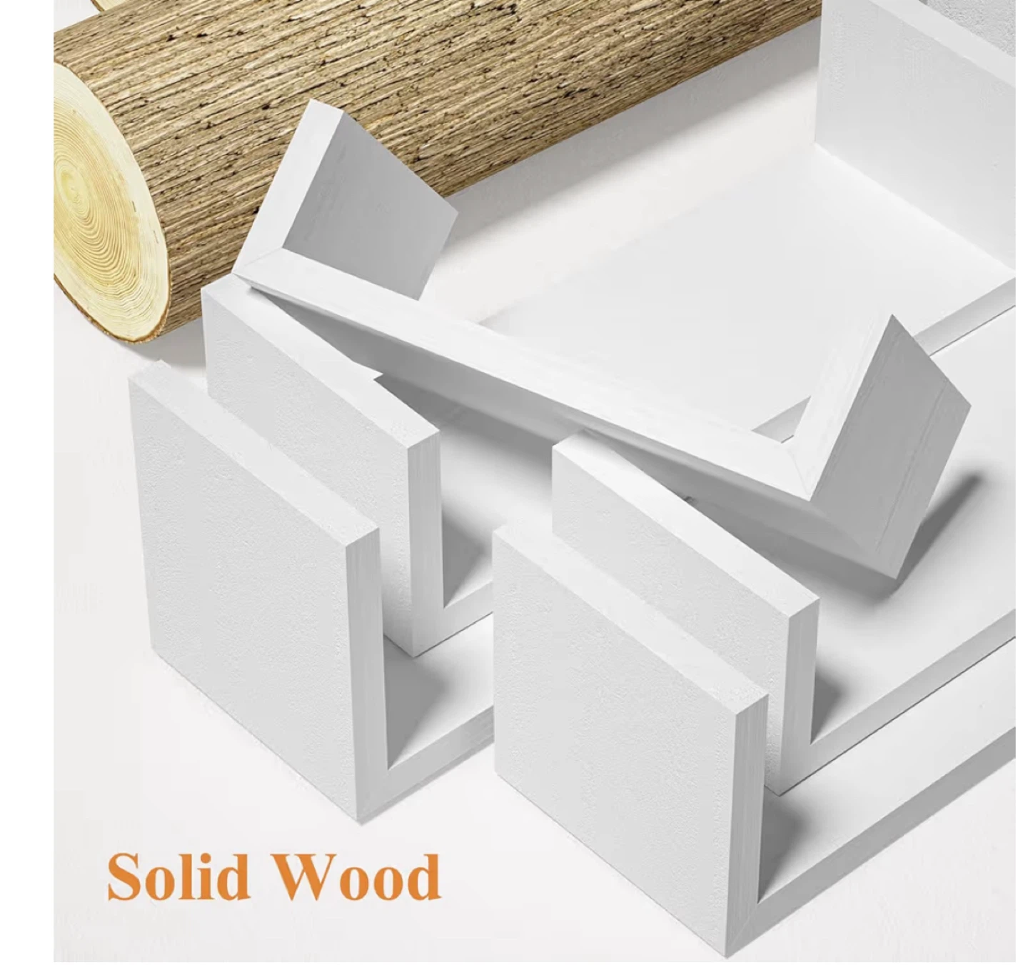 Set of 5 White U-Shaped Floating Shelves - photo 2