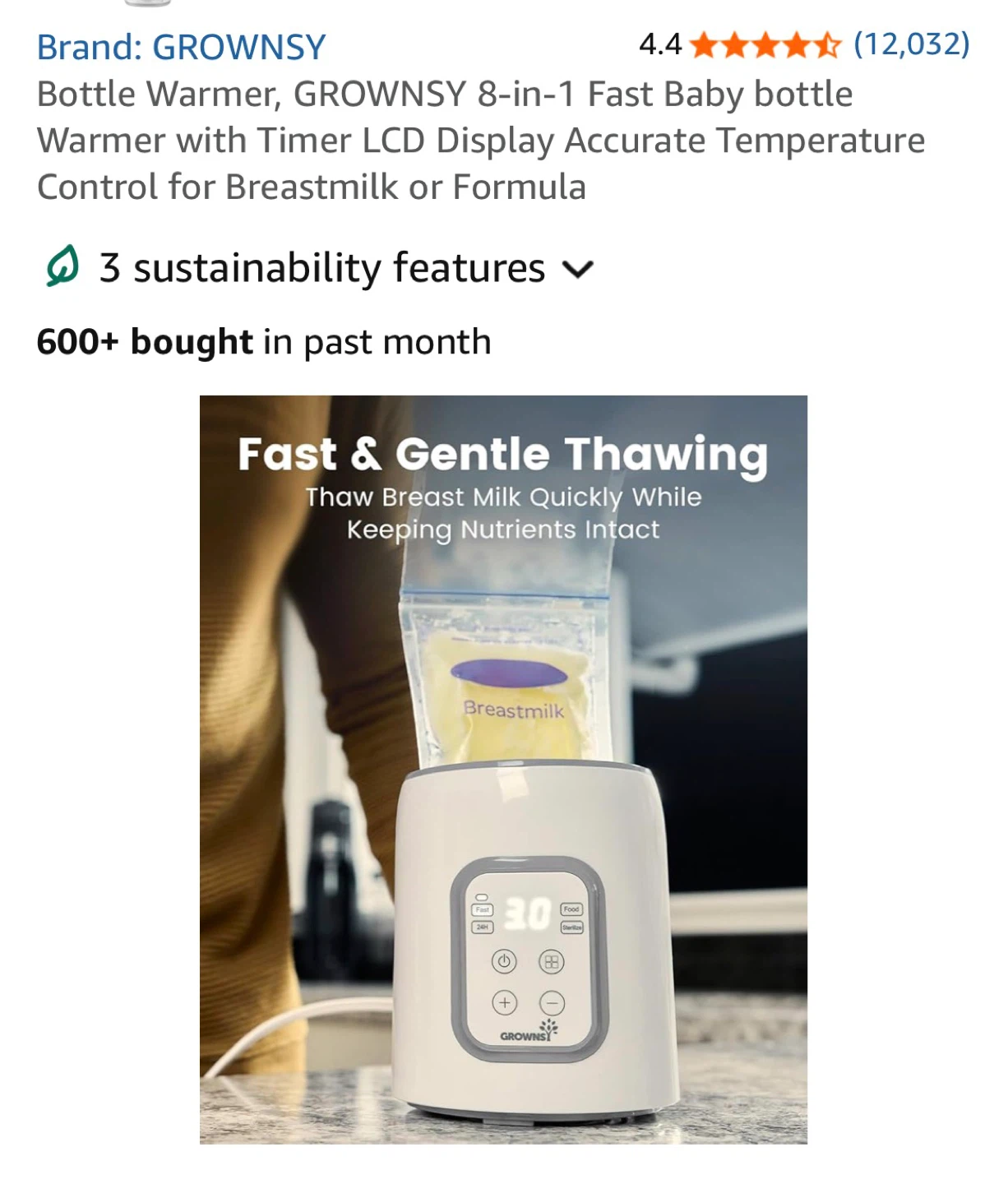 New Grownsy 8-in-1 Fast Baby Bottle Warmer with Timer - photo 5
