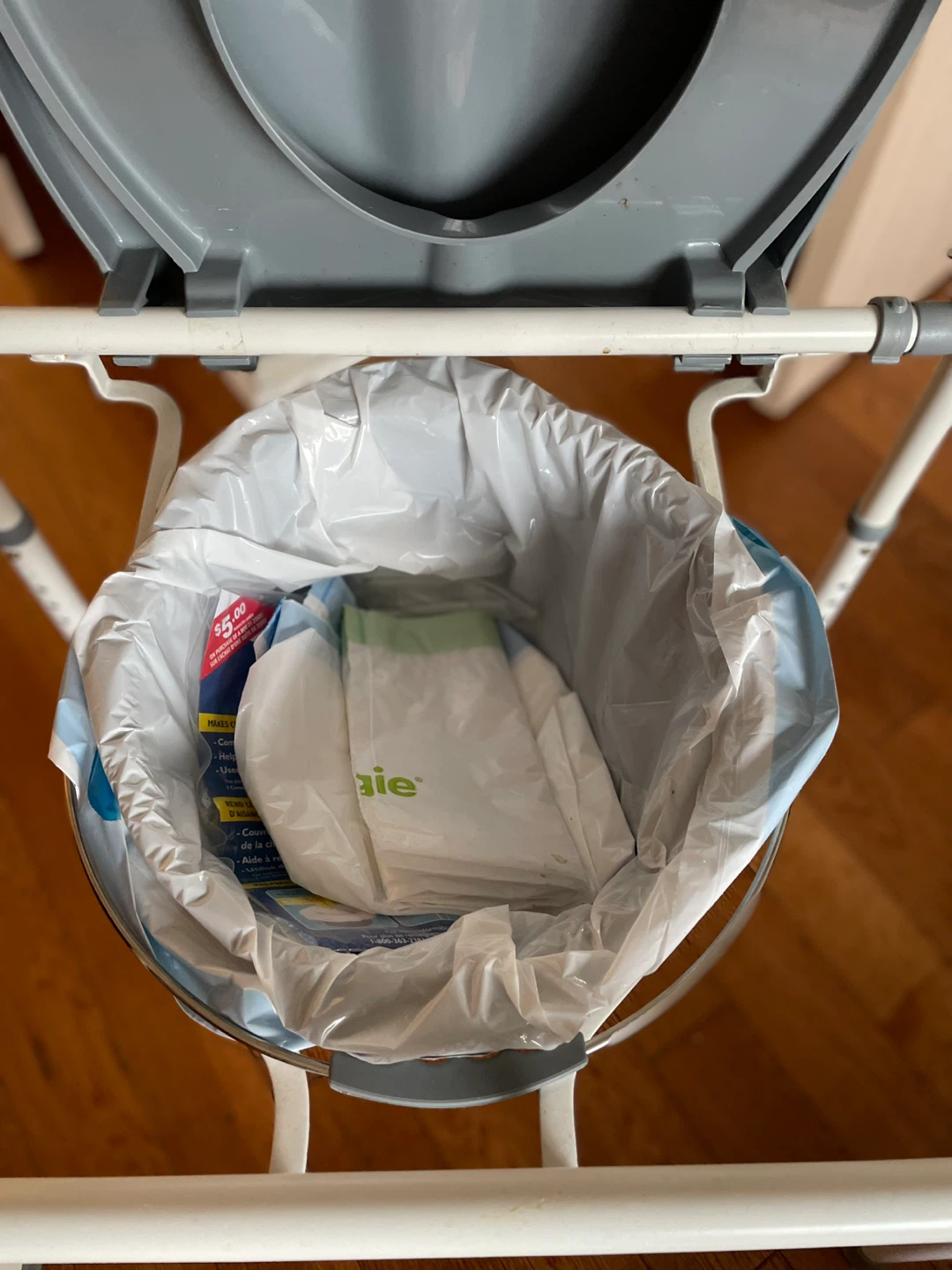 Grey Commode Chair with Armrests - New - photo 2