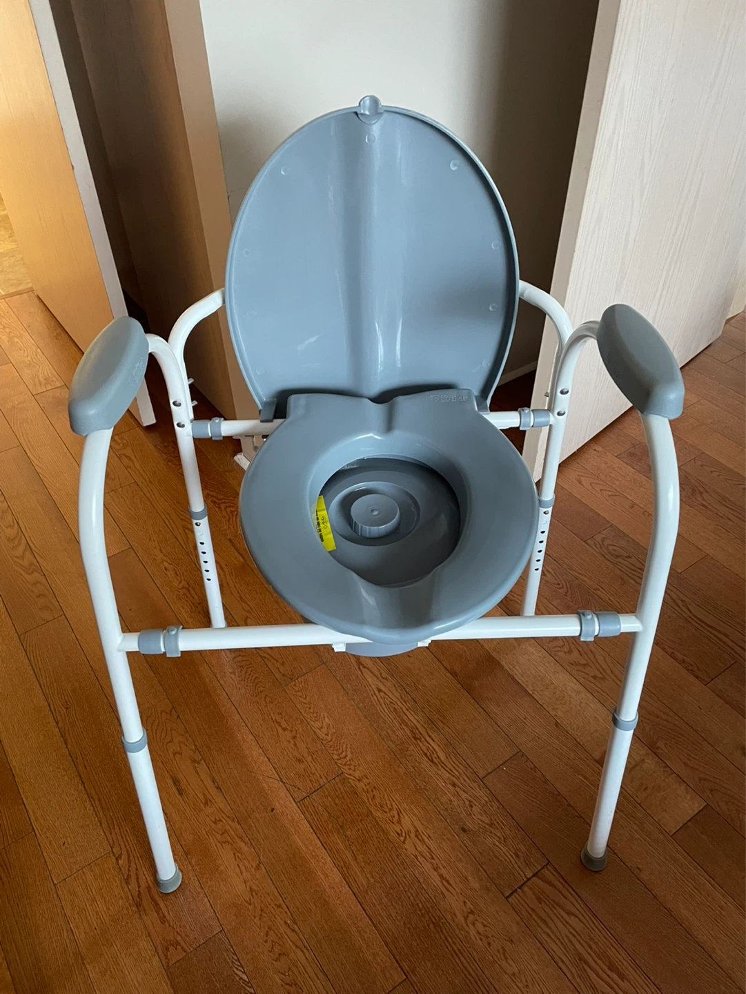 Grey Commode Chair with Armrests - New - photo 4