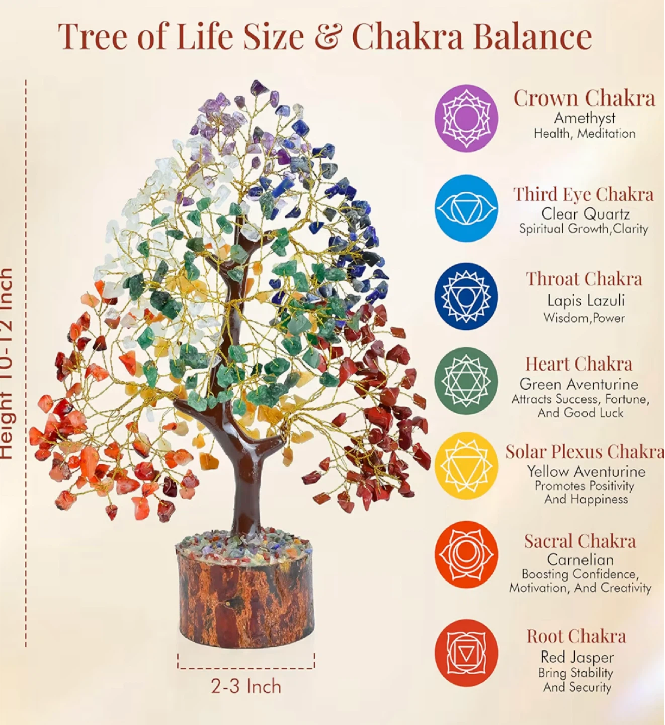 CROCON Gemstone Tree of Life - 10-12 Inch Height - photo 2