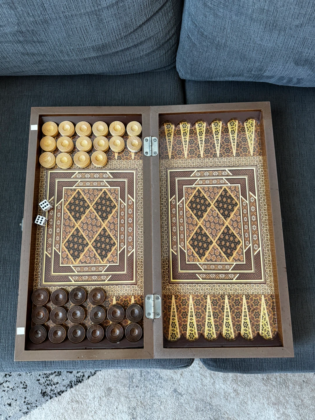 Backgammon Set – Lightweight Folding Board with Pieces & Dice