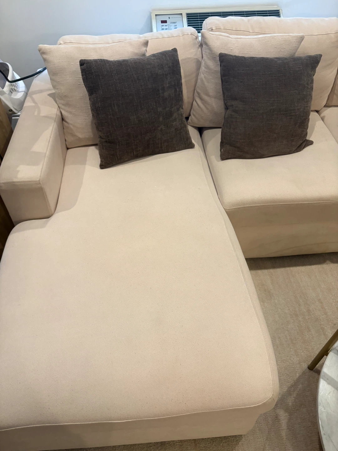 Cream Sectional Sofa with Chaise - photo 2