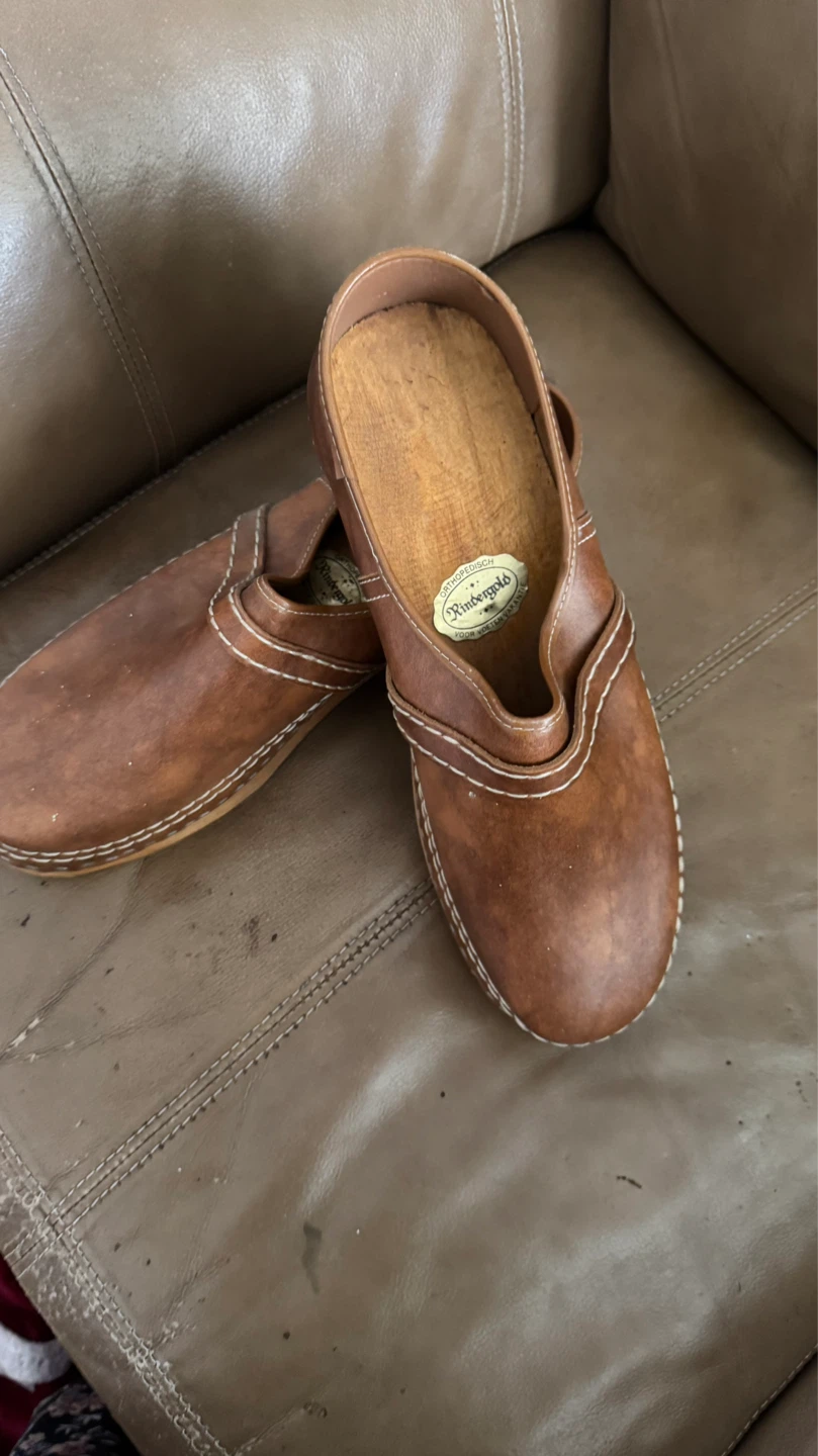 Riekergold Clogs - Brown Leather & Wood - photo 2