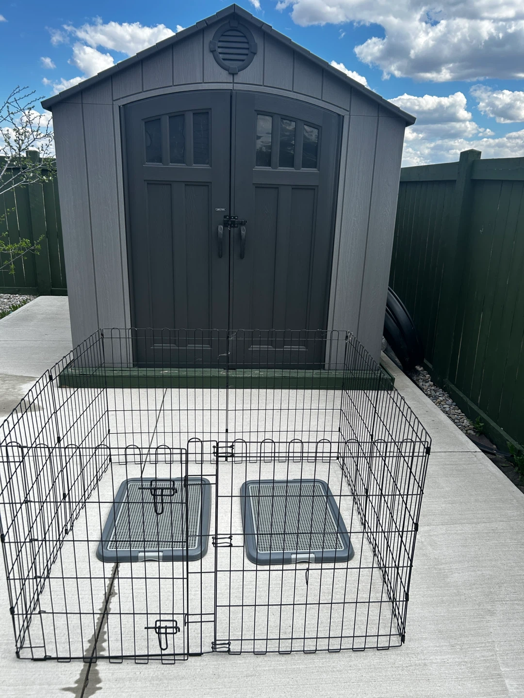 Dog Exercise Pen with 2 Trays