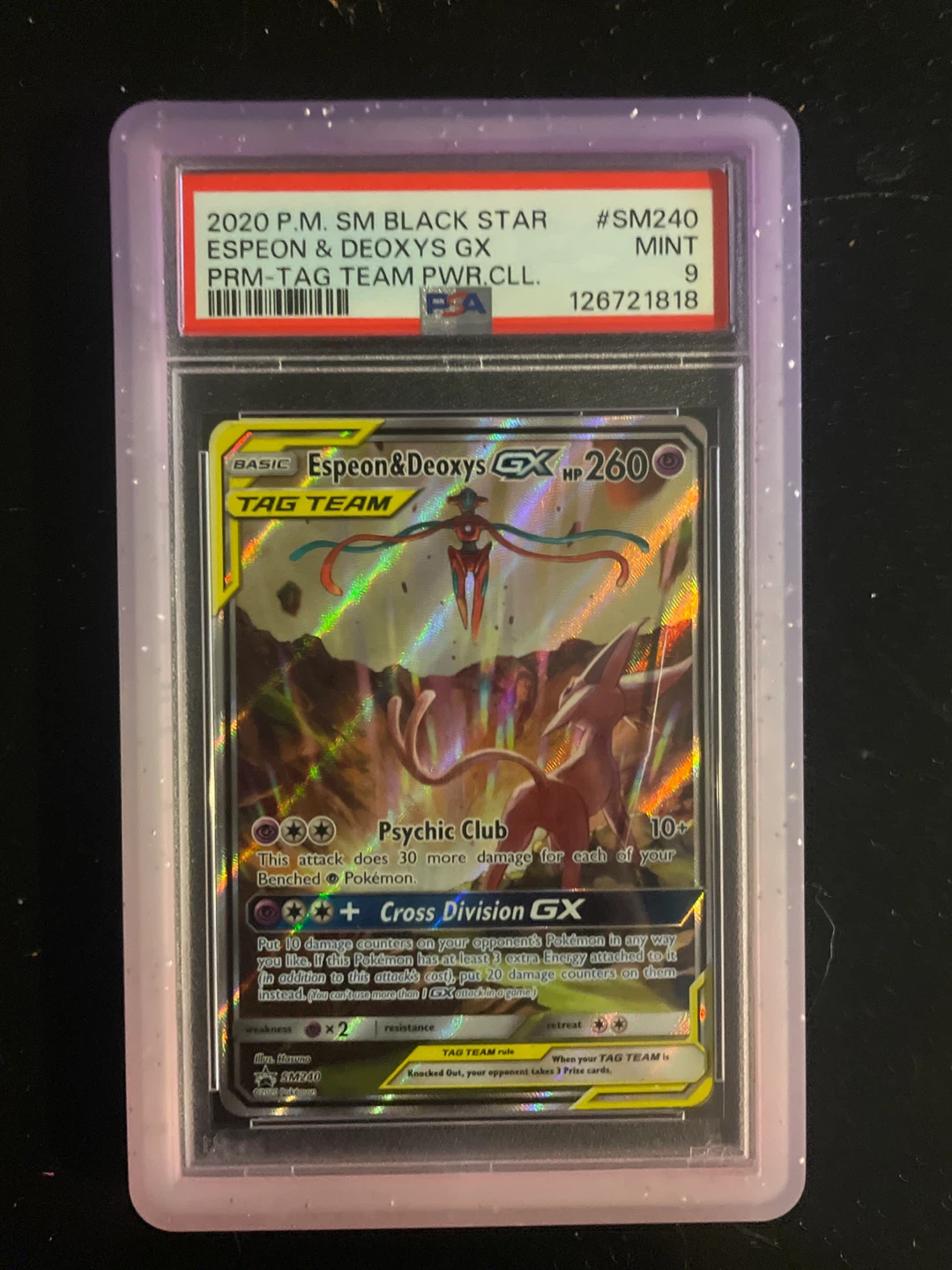 Pokemon Espeon & Deoxys GX SM240 Trading Card